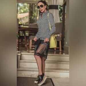 Pinko Plaid Print Knee-Length Dress - Sz 2